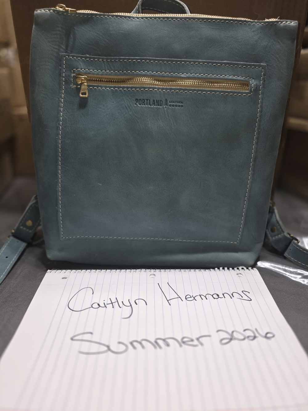 Portland Leather Aqua Classic Tote Backpack